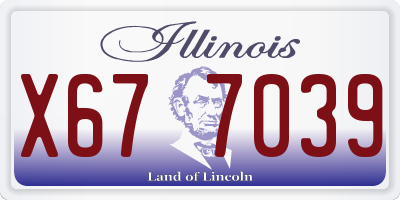 IL license plate X677039