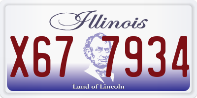 IL license plate X677934