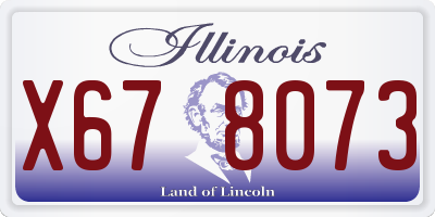 IL license plate X678073