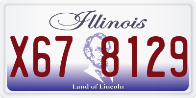IL license plate X678129