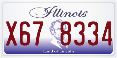 IL license plate X678334