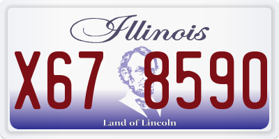 IL license plate X678590