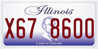 IL license plate X678600