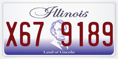 IL license plate X679189