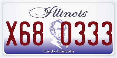 IL license plate X680333
