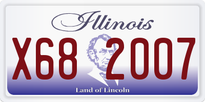 IL license plate X682007