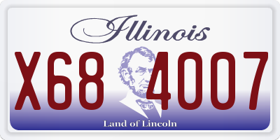 IL license plate X684007