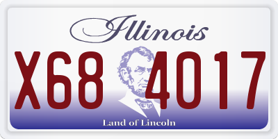 IL license plate X684017