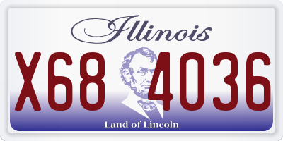 IL license plate X684036