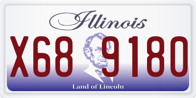 IL license plate X689180