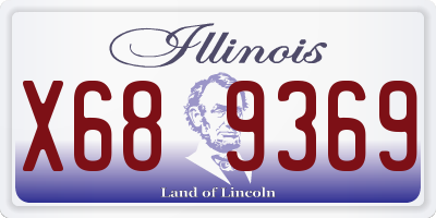 IL license plate X689369