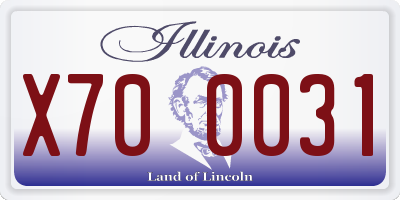 IL license plate X700031