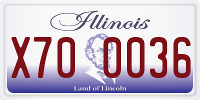 IL license plate X700036