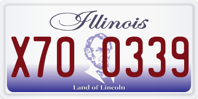 IL license plate X700339