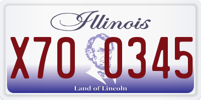 IL license plate X700345