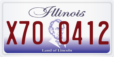 IL license plate X700412