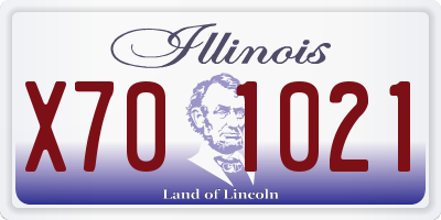 IL license plate X701021