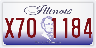 IL license plate X701184