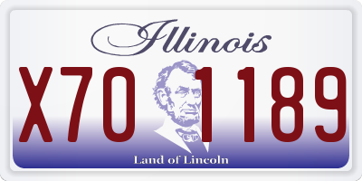 IL license plate X701189