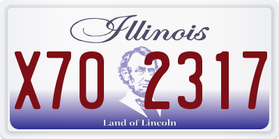 IL license plate X702317