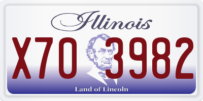 IL license plate X703982