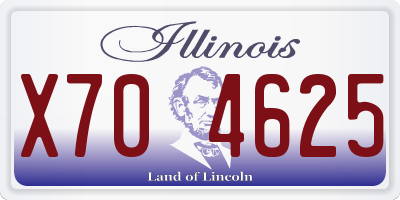 IL license plate X704625
