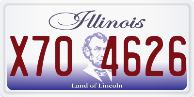 IL license plate X704626