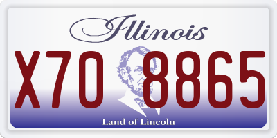 IL license plate X708865