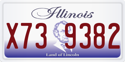 IL license plate X739382