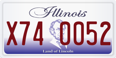 IL license plate X740052