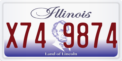 IL license plate X749874