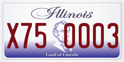IL license plate X750003