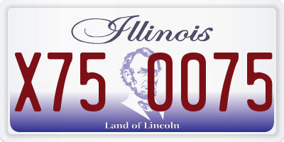 IL license plate X750075