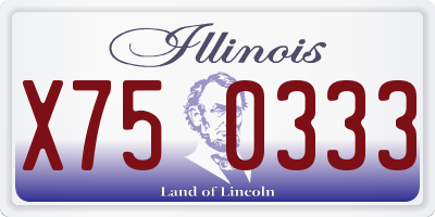 IL license plate X750333