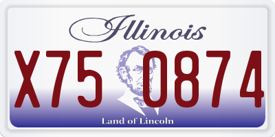 IL license plate X750874