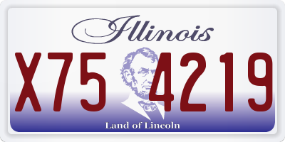 IL license plate X754219