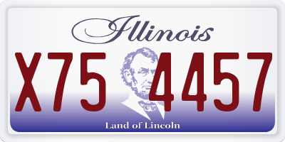 IL license plate X754457