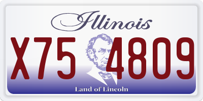 IL license plate X754809