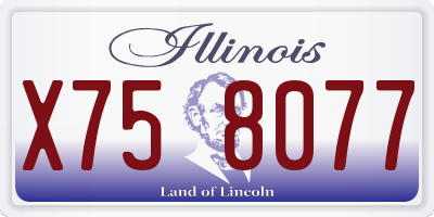 IL license plate X758077