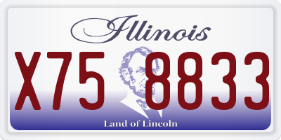 IL license plate X758833