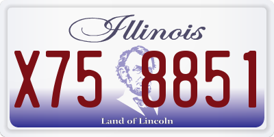 IL license plate X758851