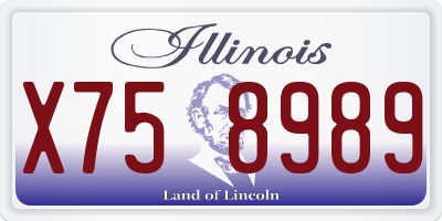 IL license plate X758989