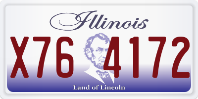 IL license plate X764172