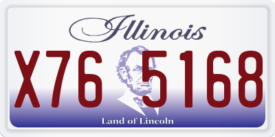 IL license plate X765168