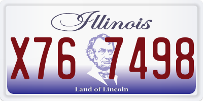 IL license plate X767498