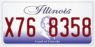 IL license plate X768358