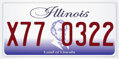 IL license plate X770322