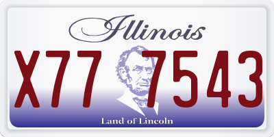IL license plate X777543