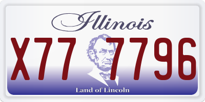 IL license plate X777796