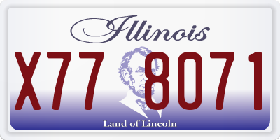 IL license plate X778071